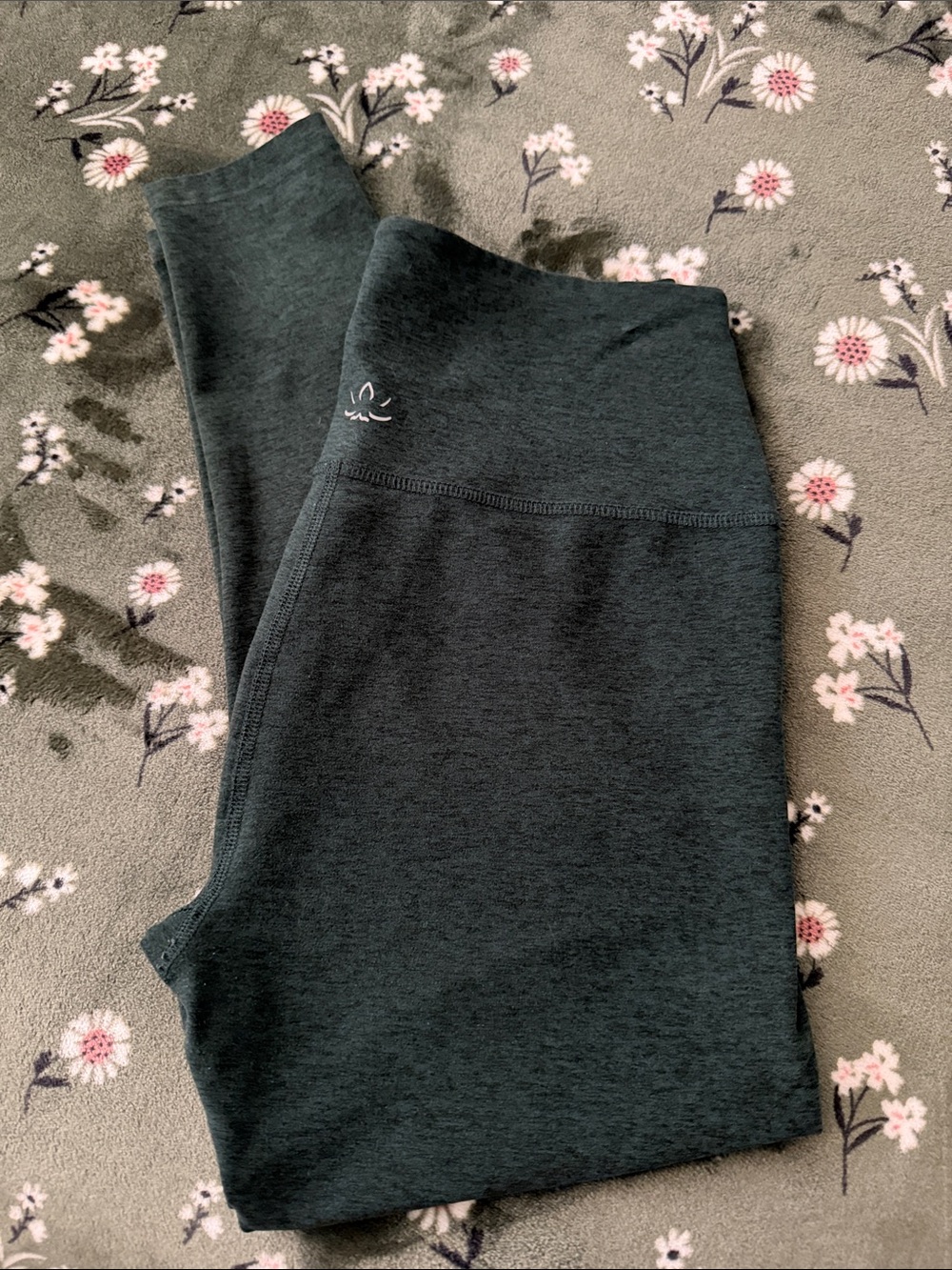Beyond Yoga Forest Green Space Dye Caught in the MIDI yoga pants